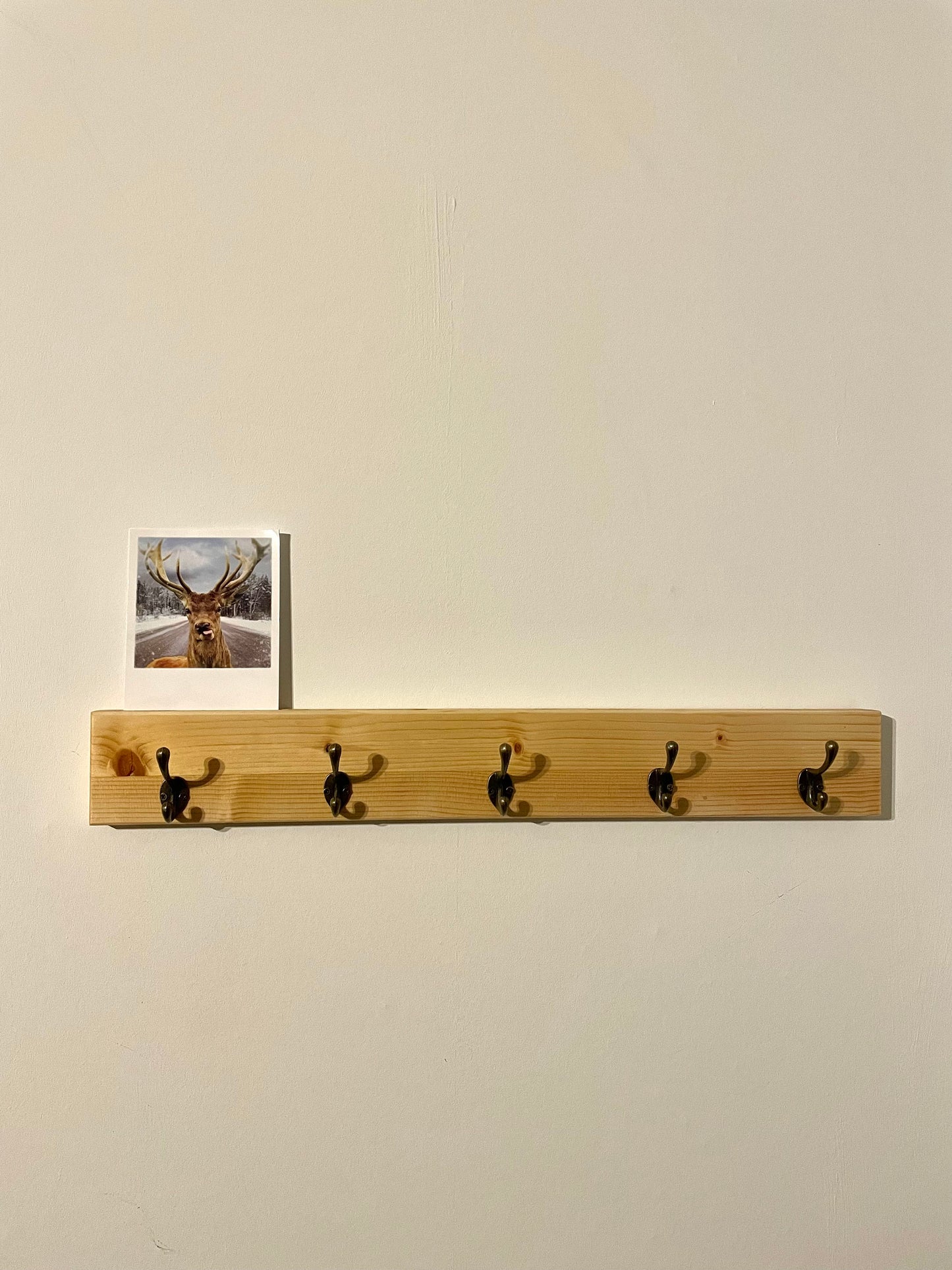 Wandgarderobe, Wandregal mit Haken, Garderobenleiste mit Bilderhalter Fotoleiste