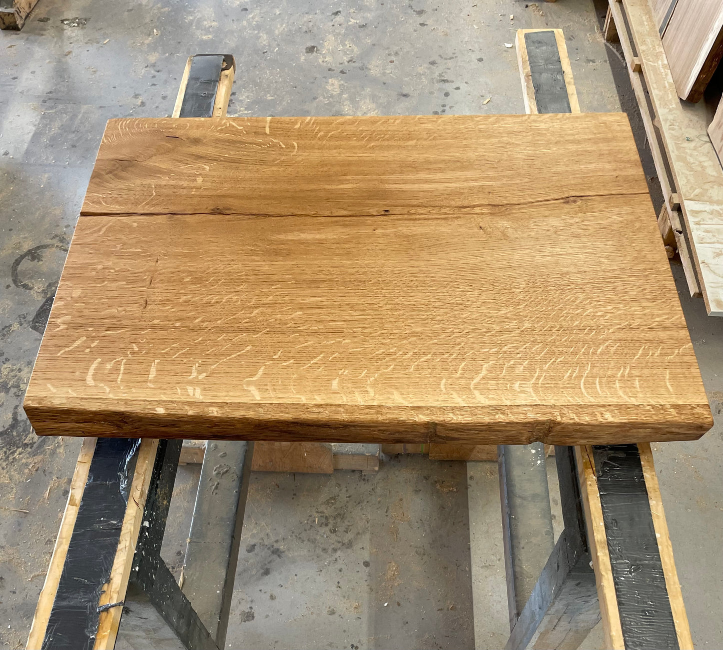Massivholzplatte Eiche geölt | Tischplatte individuell | Baumkante Holz | Waschtischplatte Bad | Eichenholz massiv