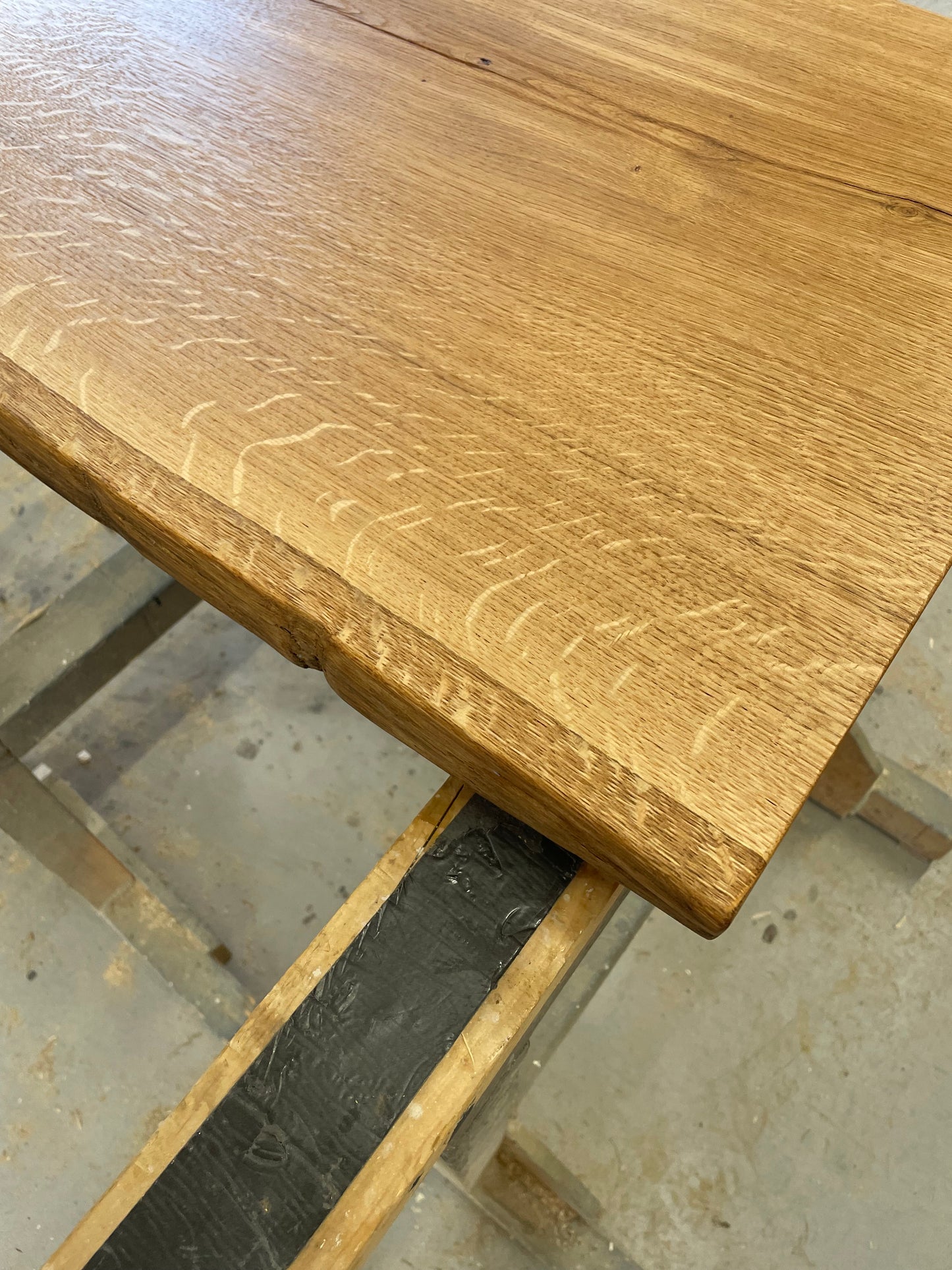 Massivholzplatte Eiche geölt | Tischplatte individuell | Baumkante Holz | Waschtischplatte Bad | Eichenholz massiv
