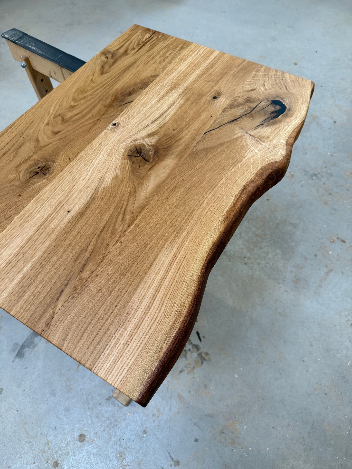 Massivholzplatte Eiche geölt | Tischplatte individuell | Baumkante Holz | Waschtischplatte Bad | Eichenholz massiv