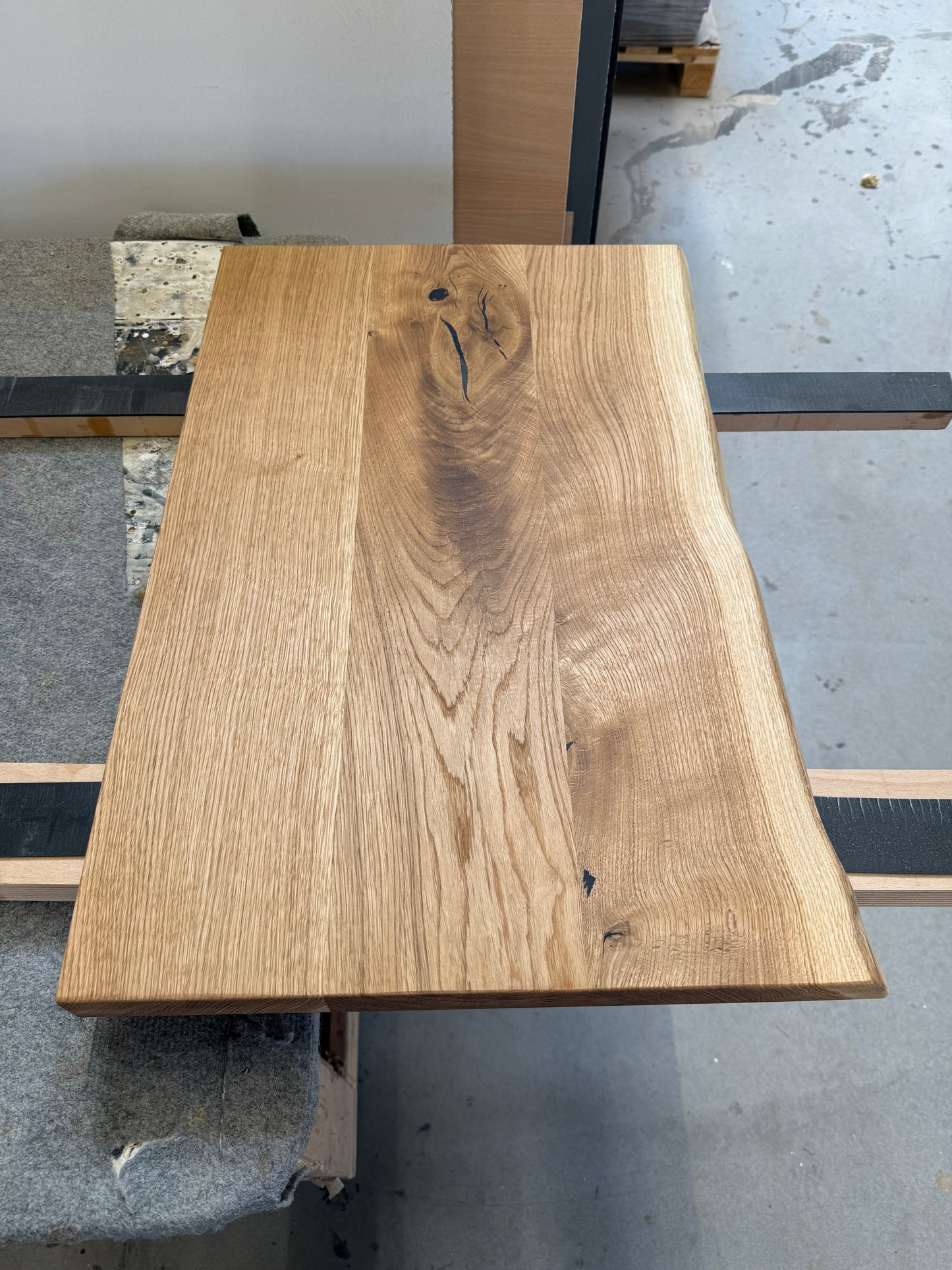 Waschtischplatte aus Eichenholz - Materialstärke 3,5-4cm - Massivholzplatte geölt - Rustikale Holzplatte - Eiche bis 120cm Länge - Holz