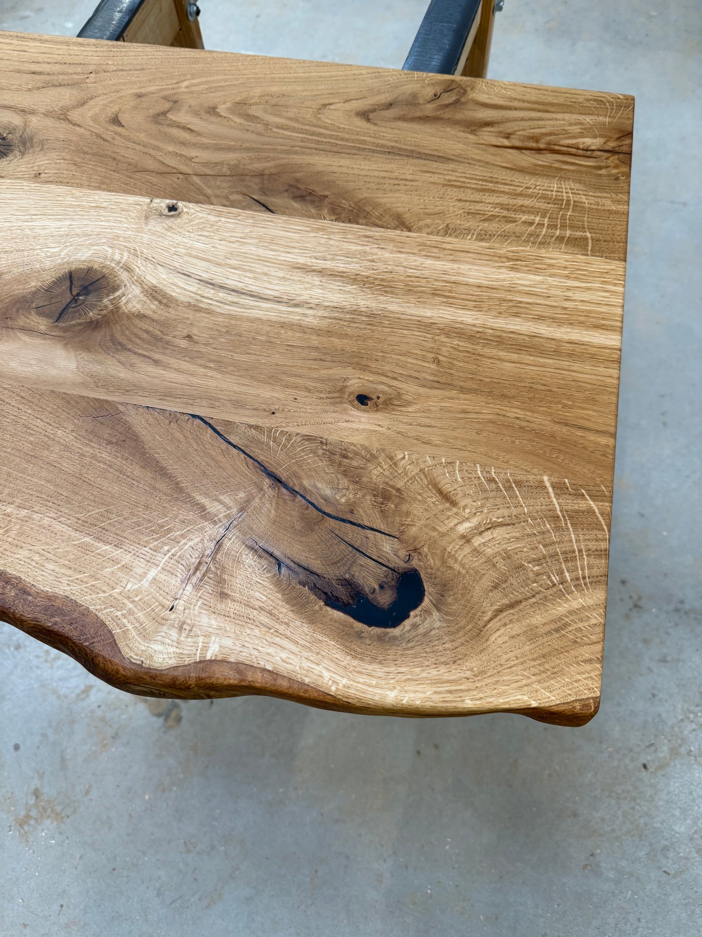 Massivholzplatte Eiche geölt | Tischplatte individuell | Baumkante Holz | Waschtischplatte Bad | Eichenholz massiv