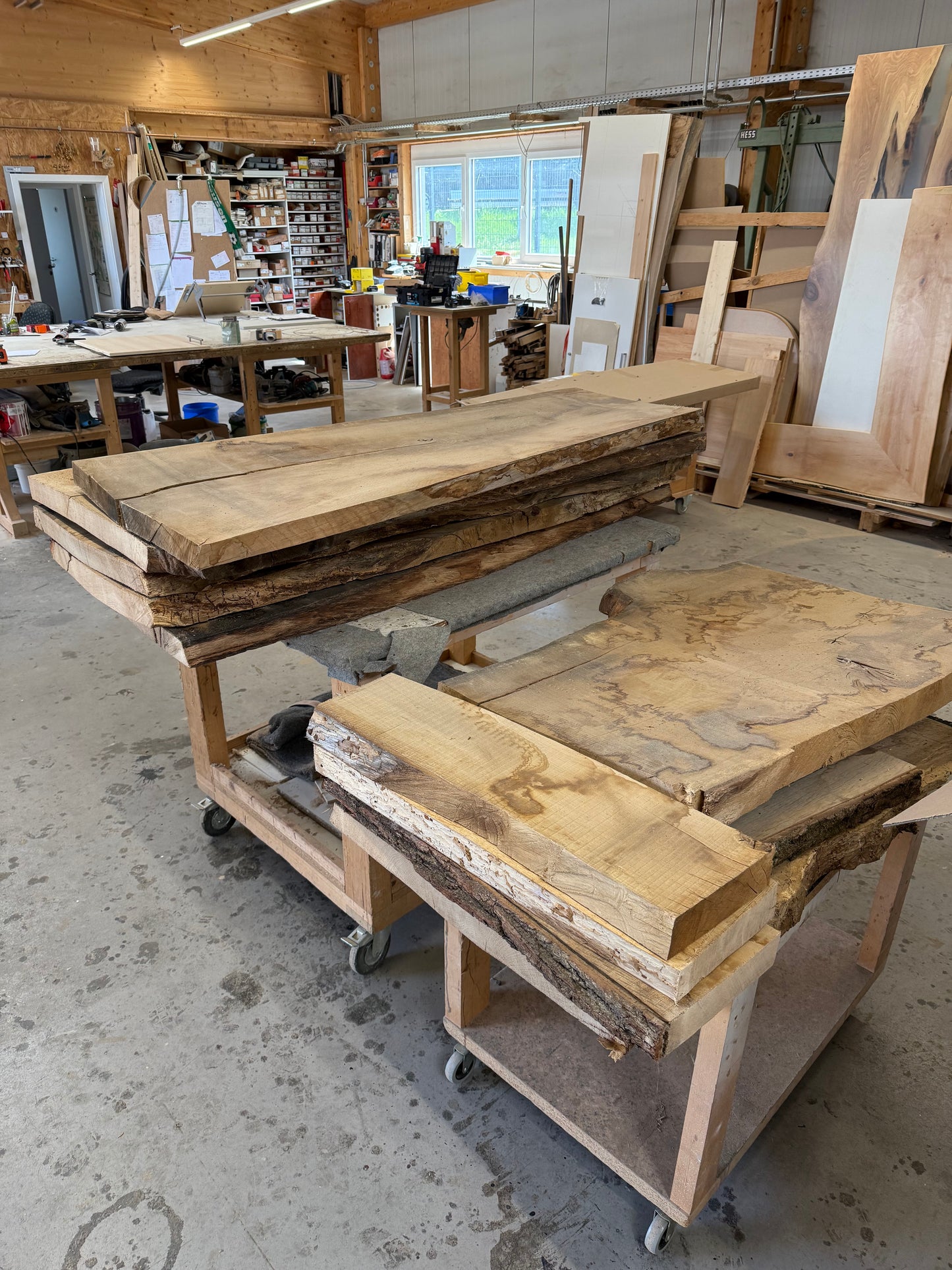Eichenholz auf Maß - 50-55mm Stärke - Rohe Holzdielen - Eichenholzplatten beidseitige Waldkante 38-45cm - Massivholzbohlen bis 150cm Länge