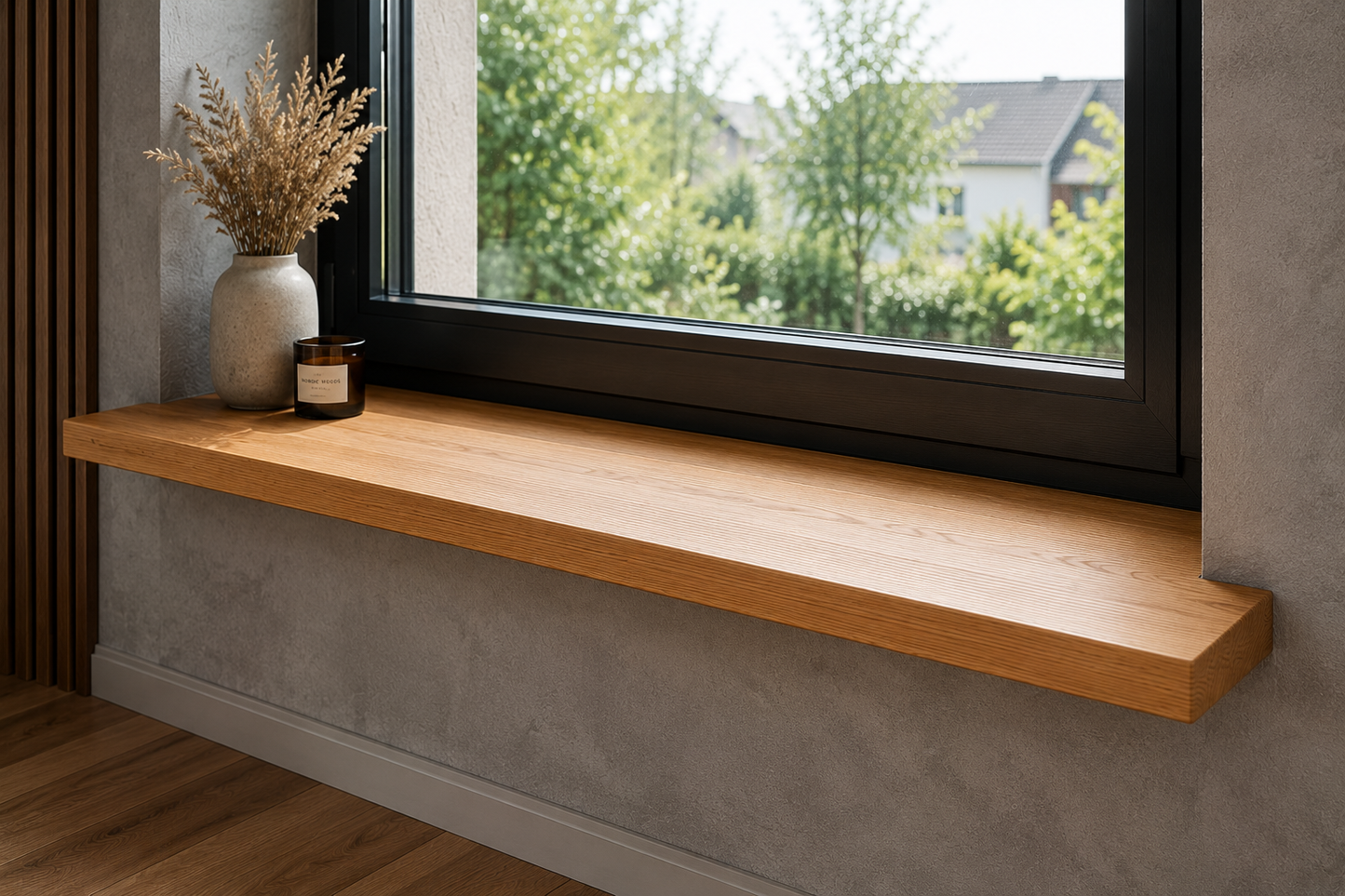 Eiche Fensterbank massiv | Geölt | Waldkante oder gerade Kante | 28–33 mm | Fensterbrett nach Maß | Deutsche Eiche |Individuelle Anfertigung