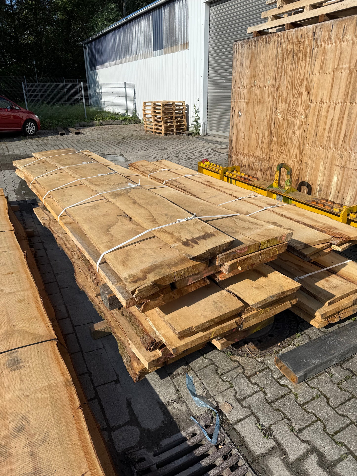 Eichenholz auf Maß - 50-55mm Stärke - Rohe Holzdielen - Eichenholzplatten beidseitige Waldkante 38-45cm - Massivholzbohlen bis 150cm Länge